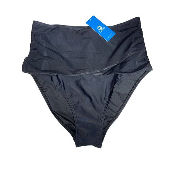 Cupshe Black High Waisted French Cut Swim Bottom Medium NEW - Picture 1 of 9